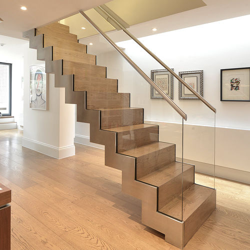 Escalera Recta - LONDON - Elite Metalcraft - Con Peldaños De Madera ...