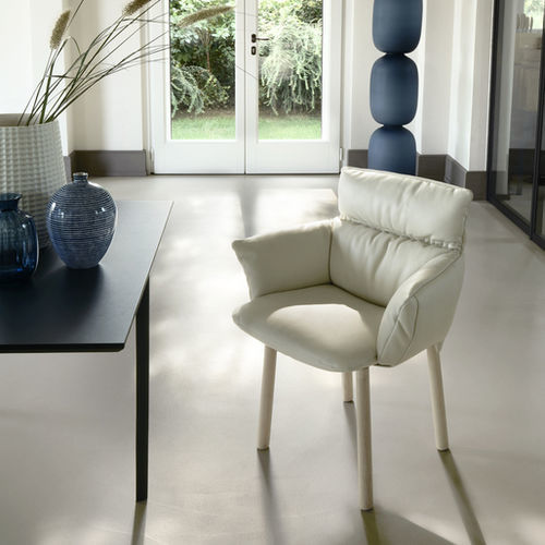 Silla contemporánea - Lud'ina - Cappellini - de interior / de tejido / de cuero