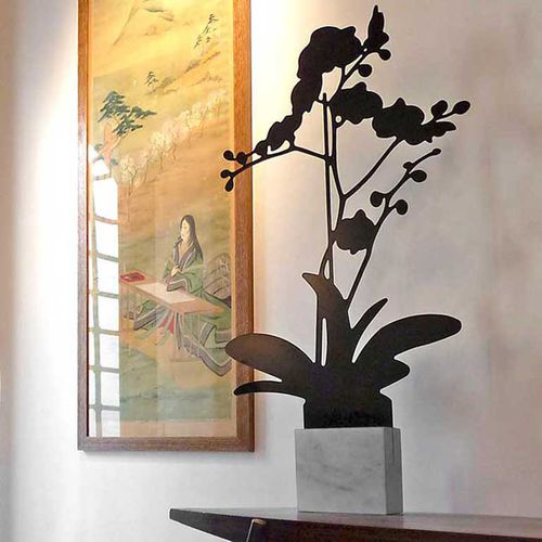 Escultura de mármol de Carrara - ORCHID - Logical Space design - de aluminio / independiente / blanca