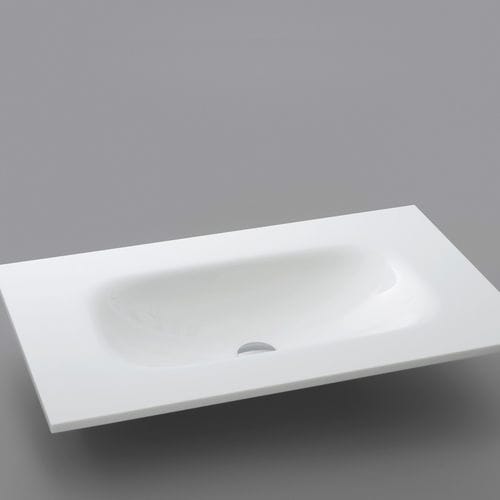 Lavabo integrado - B93 - ARTELINEA - de cerámica / con encimera / rectangular