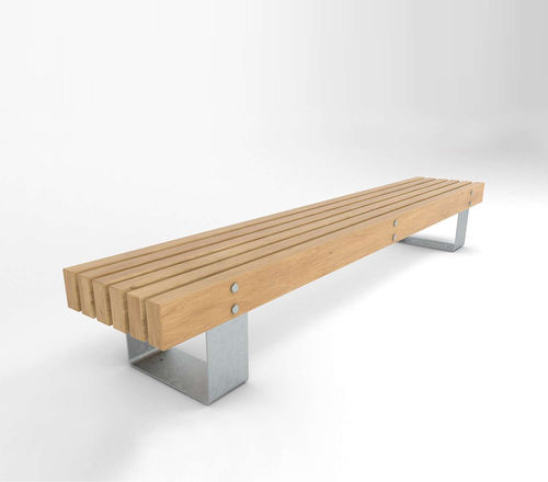 Banco público contemporáneo - XXL-FF 3m/2m - NORCOR MOB.URBAIN - de acero galvanizado / de pino / de madera exótica
