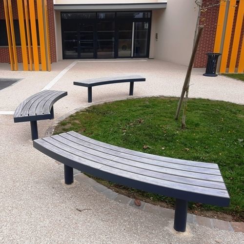 Banco público contemporáneo - TREE SEAT - NORCOR MOB.URBAIN - de acero inoxidable / de acero inoxidable lacado / de pino