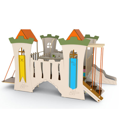 Estación de juego para parque infantil - QUATRE TOURS CH&Acirc;TEAU 721 - Transalp - para colectividades / de madera / de metal