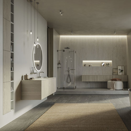 Mueble de lavabo suspendido - TESTADURA DOGATO - Inda - madera / contemporáneo / sin puerta
