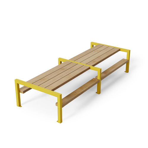 Mesa de pícnic de diseño original - ARRY - Factory Street Furniture - de acero galvanizado / de madera / con base metálica