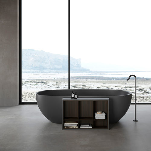 Bañera ovalada - HOLE CON LIBRERIA - Rexa Design - independiente / para vivienda / de composite
