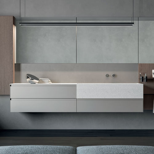 Lavabo sobre mueble - AGAR - Rexa Design - de composite / redondo / sin orificio