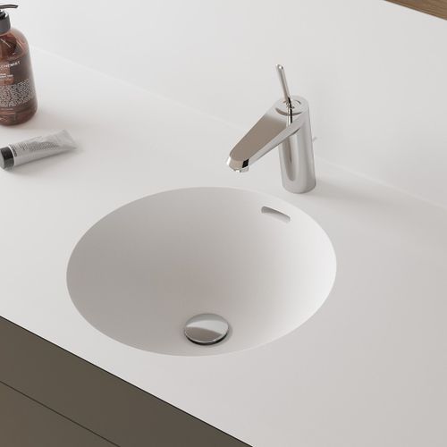 Lavabo encastrable - FONTANA FR - Hasenkopf - de Corian® / con encimera / con grifo mezclador