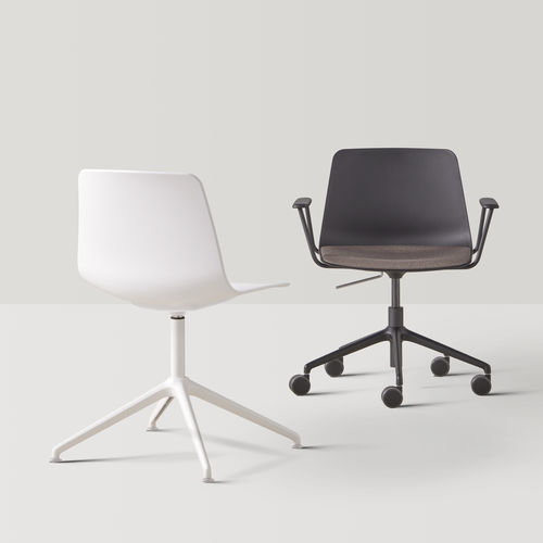 Silla de trabajo de polipropileno - VARYA XL - INCLASS - de cuero / de tejido / con ruedas