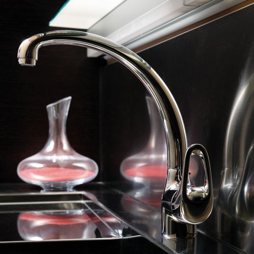 Grifo monomando de repisa - Jolla - Armando Vicario - de acero inoxidable / para cocina / con 1 orificio