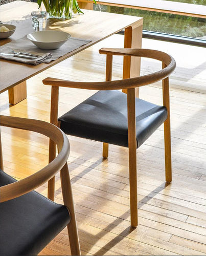 Silla contemporánea - TOKYO - BENSEN - de interior / de cuero / de madera maciza
