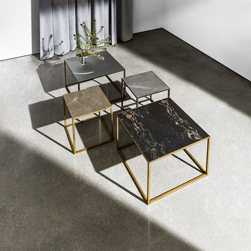 Mesa de centro contemporánea - QUADRO - Sovet Italia - de vidrio ahumado / de vidrio deslustrado / de cerámica