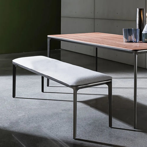 Banco contemporáneo - SLIM PANCA - Sovet Italia - de madera / de tejido / de cuero