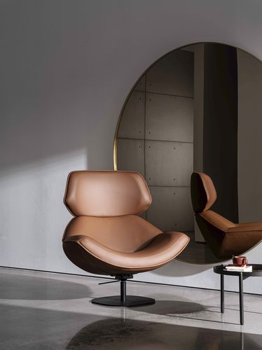 Sillón contemporáneo - Alisia - Sovet Italia - de tejido / de cuero / gris