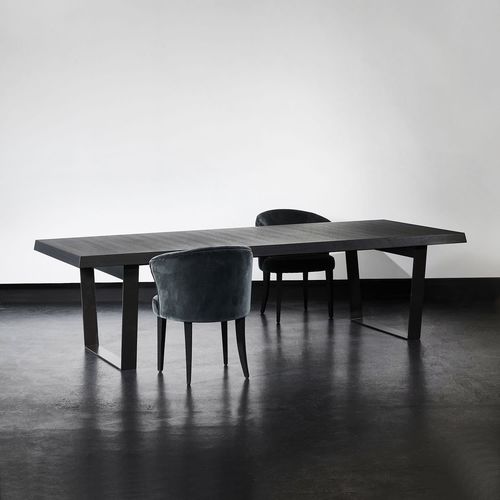 Mesa de comedor contemporánea - ARLES - XVL HOME COLLECTION - de madera / con base metálica pintada / rectangular