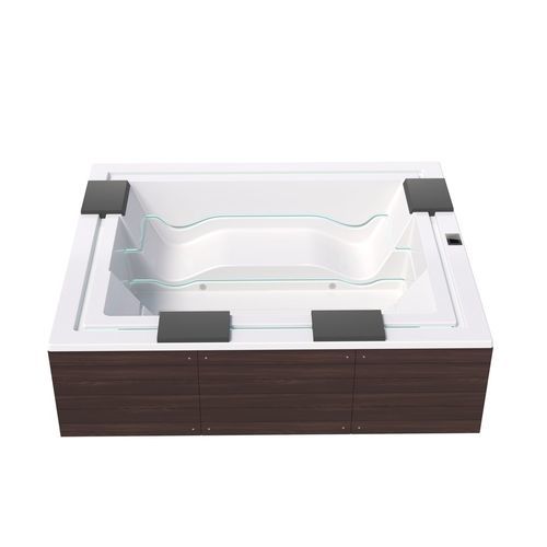 Spa sobre suelo - VIBE-INFINITY-WOOD - Aquatica Marmite SP. Z.o.o - rectangular / para 5 personas / 4 plazas