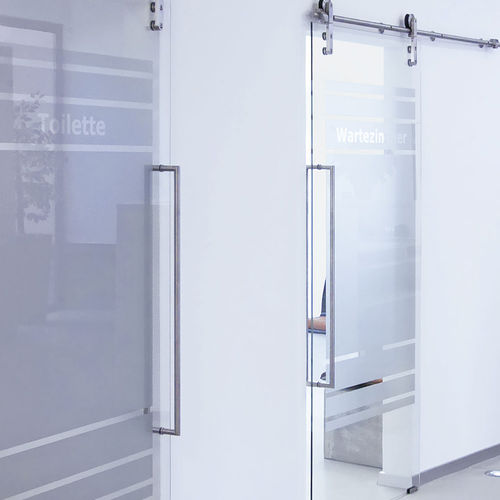 Manillón para puerta de cristal - UNIX TG.1007 - MWE Edelstahlmanufaktur - para puerta corredera / de acero inoxidable pulido / de acero inoxidable cepillado