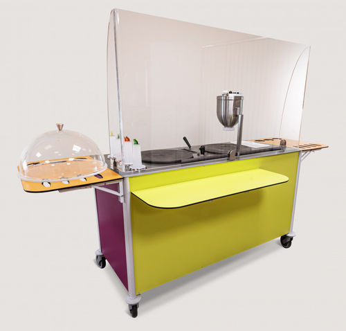 Carrito de servicio - 2C  - CREPES DE France - para el sector profesional / plegable / de aluminio