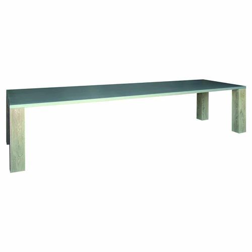 Mesa de comedor contemporánea - Samson - PH Collection - de metal lacado / con base de roble / rectangular