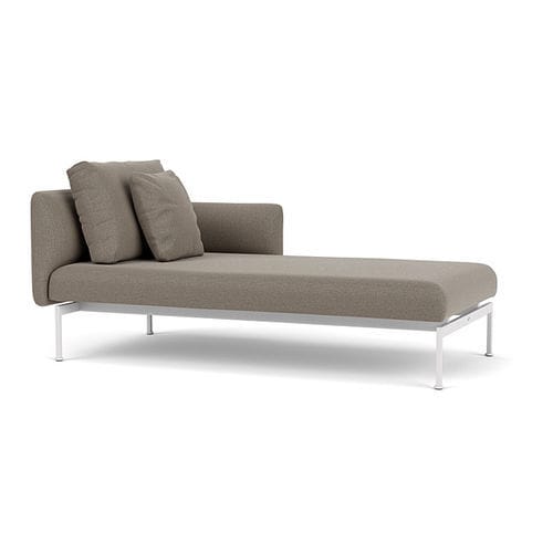 Diván contemporáneo - Layout  - Barlow Tyrie - Sunbrella® / de acero inoxidable / con base de acero inoxidable
