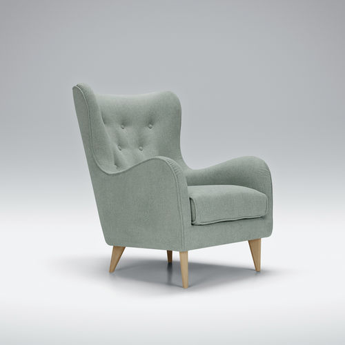 Sillón clásico - POLA - SITS Sp. z o.o. - de tejido / de madera / con orejas