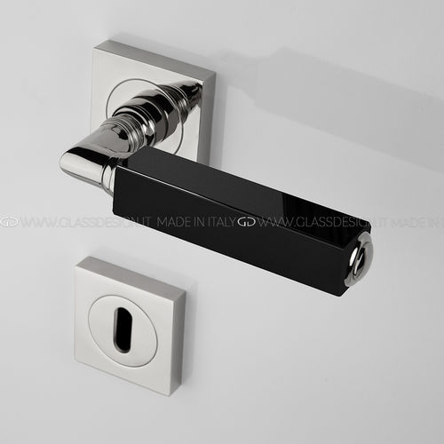 Tirador de puerta - Cube - GLASS DESIGN Srl - de latón / de cristal / contemporáneo