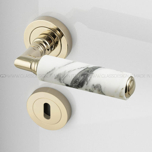 Tirador de puerta - Kikka - GLASS DESIGN Srl - de latón / de mármol / contemporáneo
