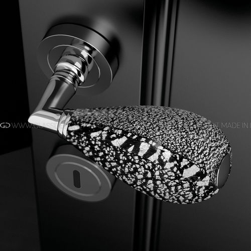 Tirador de puerta - Goccia Black/Silver - GLASS DESIGN Srl - de latón / de cristal de Murano / contemporáneo