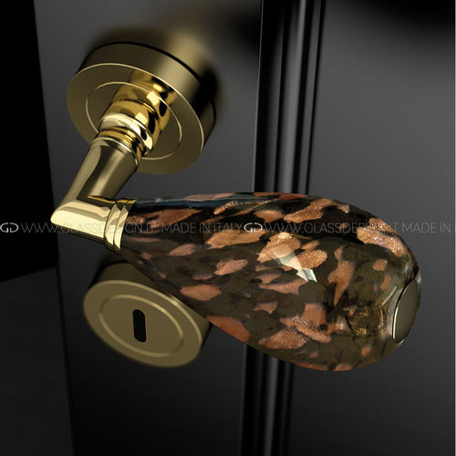 Tirador de puerta - Goccia Black/Brown - GLASS DESIGN Srl - de latón / de cristal de Murano / de estilo