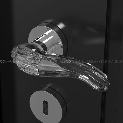 Tirador de puerta - Kiara - GLASS DESIGN Srl - de latón / de cristal / contemporáneo
