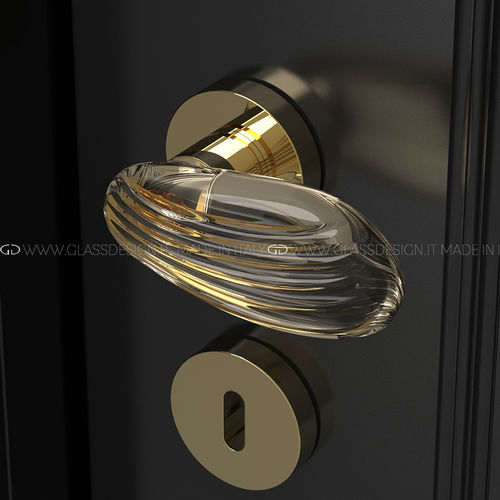 Tirador de puerta - Golf - GLASS DESIGN Srl - de latón / de cristal / contemporáneo