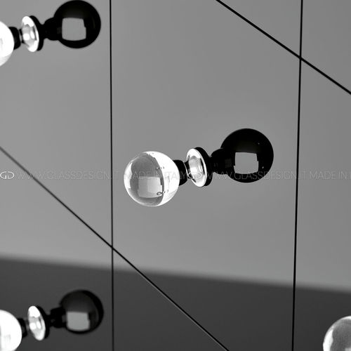 Perilla para mueble clásica - Sfera - GLASS DESIGN Srl - de latón / de cristal
