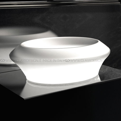 Lavabo sobre mueble - Isola Murano Small - GLASS DESIGN Srl - de cristal de Murano / personalizable / con retroiluminación