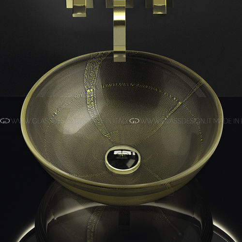 Lavabo sobre mueble - Laguna Murano Oro - GLASS DESIGN Srl - de cristal de Murano / personalizable / hecho a mano