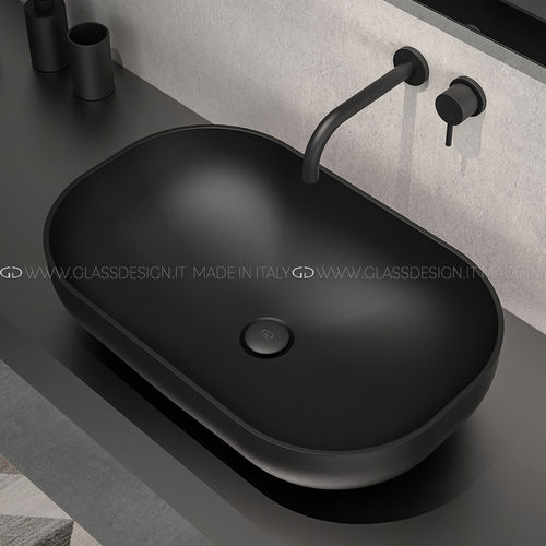 Lavabo sobre mueble - Collina XL / Collina XL Metropole - GLASS DESIGN Srl - de VetroFreddo® / rectangular / sin orificio