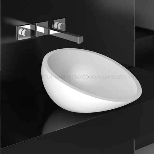 Lavabo sobre mueble - Air - GLASS DESIGN Srl - de VetroFreddo® / ovalado / sin orificio