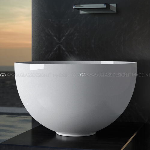 Lavabo sobre mueble - Cocoon Materic/Cocoon Metal - GLASS DESIGN Srl - de VetroFreddo® / redondo / sin orificio
