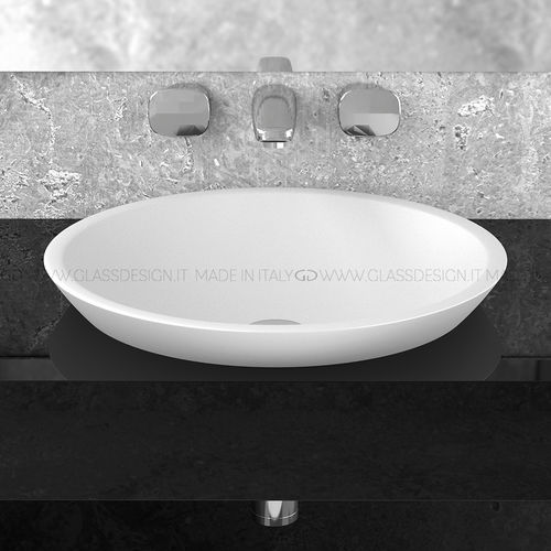 Lavabo semiencastrado - Circus 43 FL/50 FL - GLASS DESIGN Srl - de VetroFreddo® / redondo / sin orificio