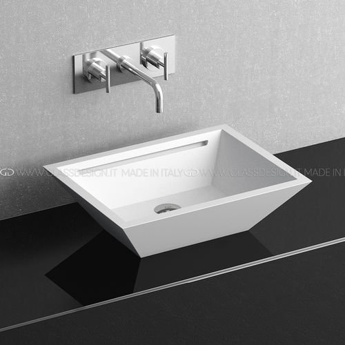 Lavabo sobre mueble - Yacht/Yacht sotto - GLASS DESIGN Srl - de VetroFreddo® / rectangular / sin orificio