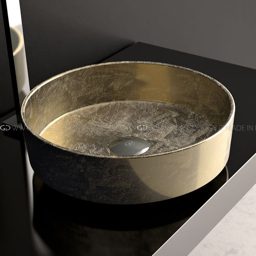 Lavabo sobre mueble - Rho Lux - GLASS DESIGN Srl - de Pert® / redondo / sin orificio