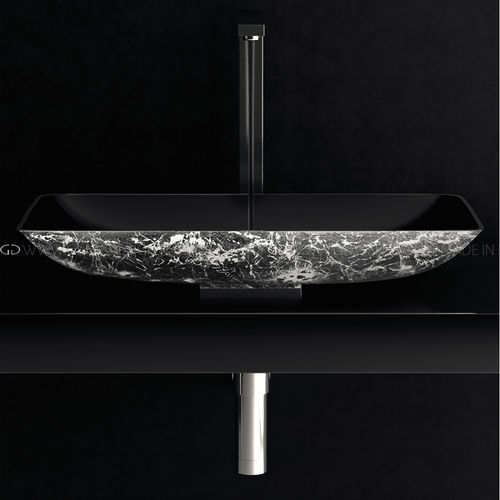Lavabo sobre mueble - Nek / Nek Lux - GLASS DESIGN Srl - de aluminio / rectangular / sin orificio