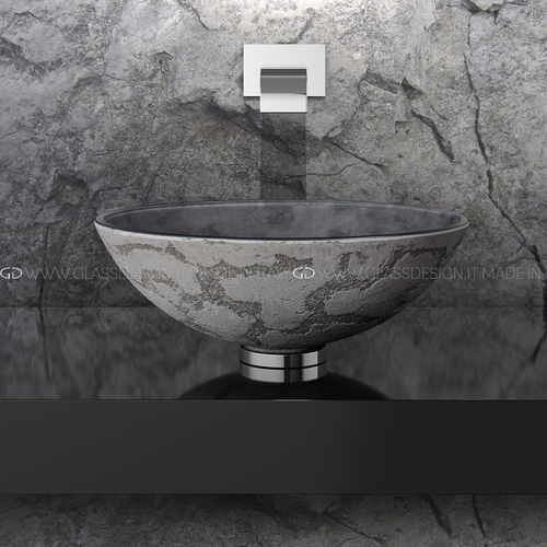 Lavabo sobre mueble - Luna 34/40/44/45 - GLASS DESIGN Srl - de hormigón / de cristal / redondo