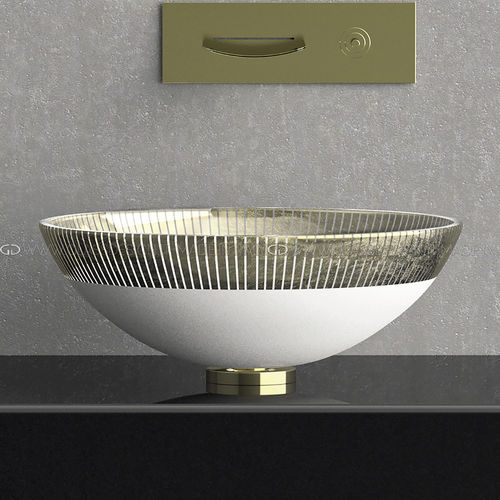 Lavabo sobre mueble - FILIGRANA 34/40/44 - GLASS DESIGN Srl - de vidrio / redondo / sin orificio