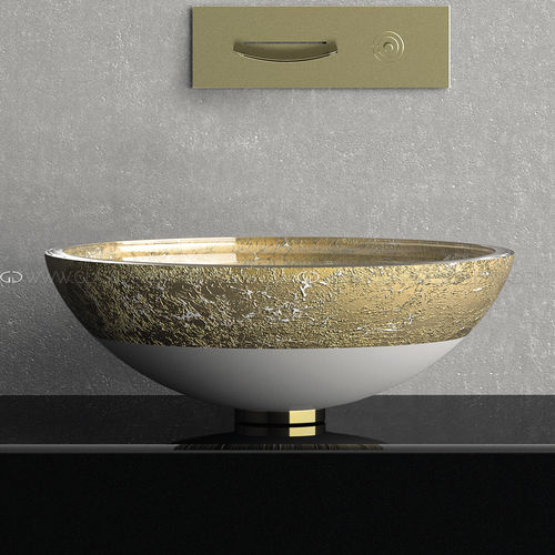 Lavabo sobre mueble - FLARE TECH 40/44 - GLASS DESIGN Srl - de vidrio / redondo / sin orificio