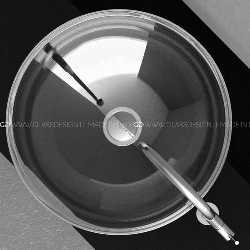 Lavabo sobre mueble - SOFFIO - GLASS DESIGN Srl - de vidrio / redondo / sin orificio