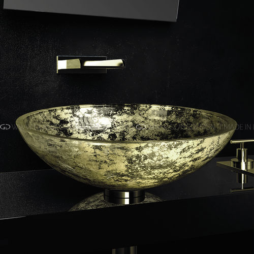 Lavabo sobre mueble - Gala 40/44 - GLASS DESIGN Srl - de vidrio / redondo / sin orificio