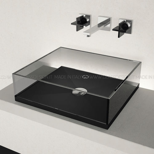 Lavabo sobre mueble - SKYLINE S/M/L/XL - GLASS DESIGN Srl - de vidrio / rectangular / sin orificio