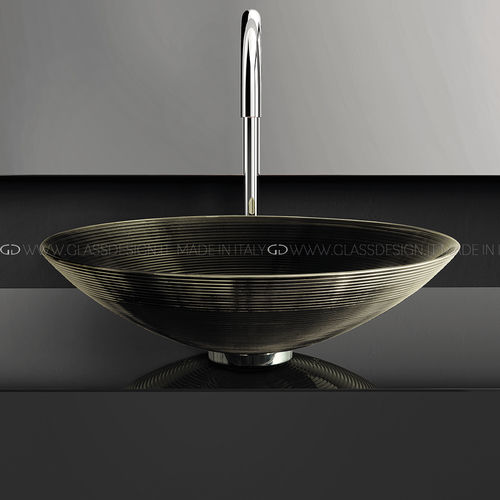 Lavabo sobre mueble - CITY LUX - GLASS DESIGN Srl - de vidrio / redondo / sin orificio
