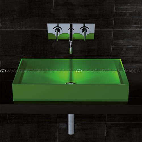 Lavabo sobre mueble - BARCHETTA/BARCHETTA LIGHT - GLASS DESIGN Srl - de silicona / rectangular / sin orificio