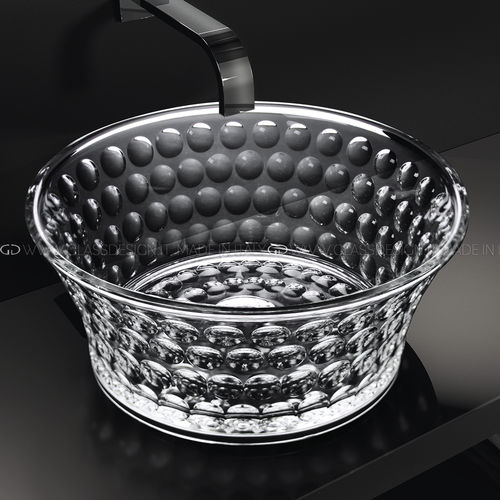 Lavabo sobre mueble - Volè Giotto - GLASS DESIGN Srl - de cristal / transparente / redondo
